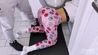 Step Son filled Step Mom up with cum when she stuck in wash machine CarryLight MILF