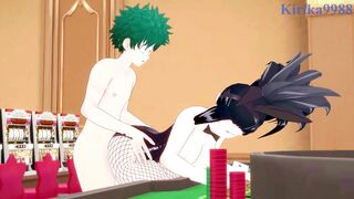 Momo Yaoyorozu and Izuku Midoriya have intense sex in a casino. - My Hero Academia Hentai